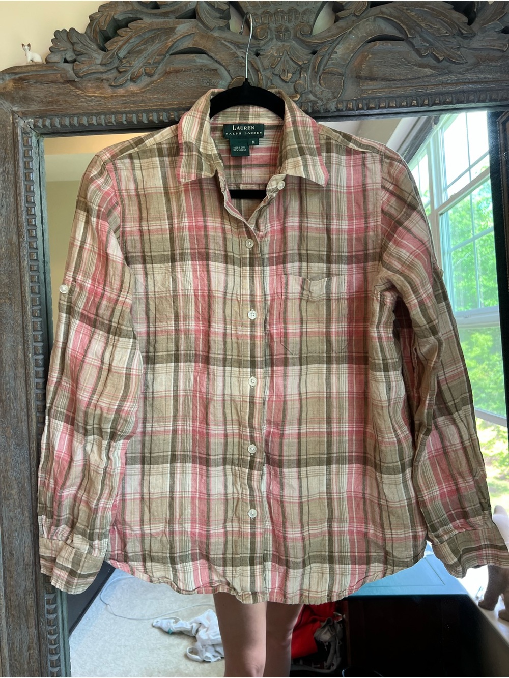 Ralph Lauren Linen Plaid Button Down